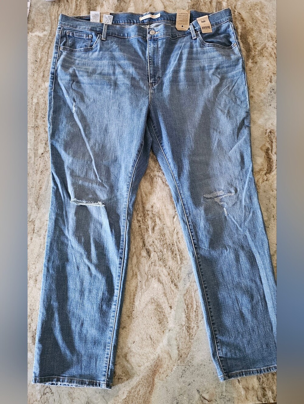 Levi's 724 High-Rise Slim Straight Jeans — Blue Denim - Picture 2 of 12